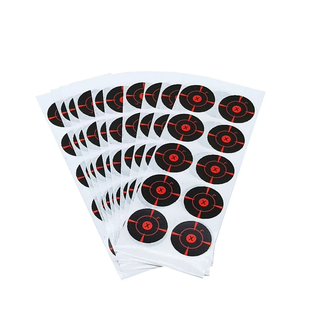 Shooting Targets Stickers Spinner Shooting Targets 1"/2.54cm 100Pcs(10 Sheets) per Pack Self-Adhesive Splatter Splash & Reactive(Colors Impact) Shooting Sticker Targets