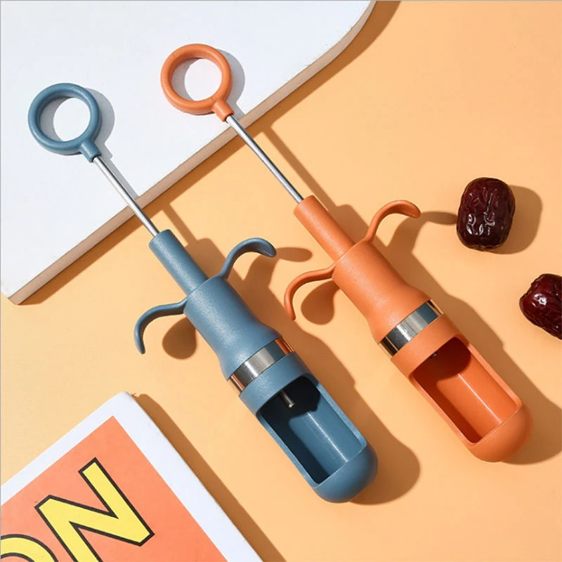 Creative Red Date Pitting Device Kitchen Gadget Fruit Pit Separator Manual Push Type Quick Core Remover Kitchen Accessories