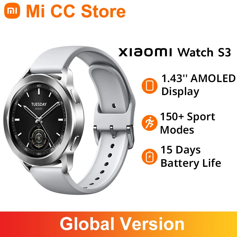 Xiaomi Watch S3 Global Version1.43 "Schermo Amoled Hyperos Smartwatch 5Atm Impermeabile Ossigeno Nel Sangue Gnss Gps 486Mah Batteria