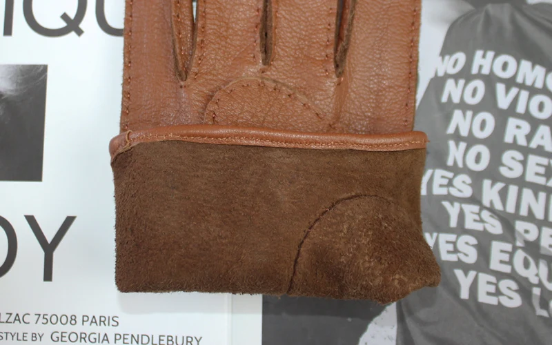 New High-Quality Men's Deerskin Gloves Thin Single Leather Unlined Touch Screen Leather Driving Gloves
