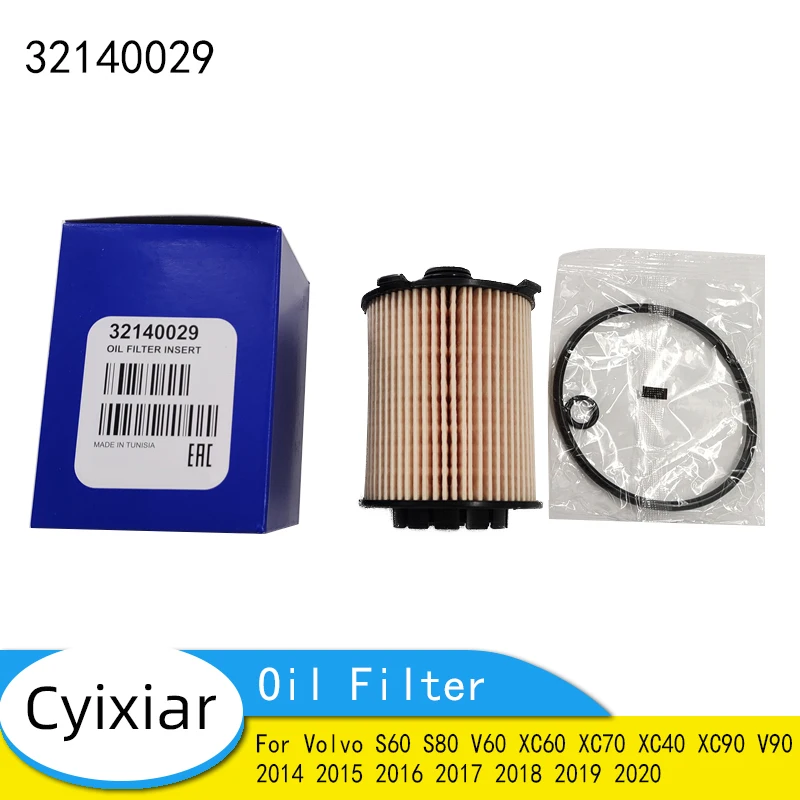 Oil Filter Kit 32140029 31372212 31372214 Volvo S60 S80 V60 XC60 XC70 XC40 XC90 V90 2014 2015 Car