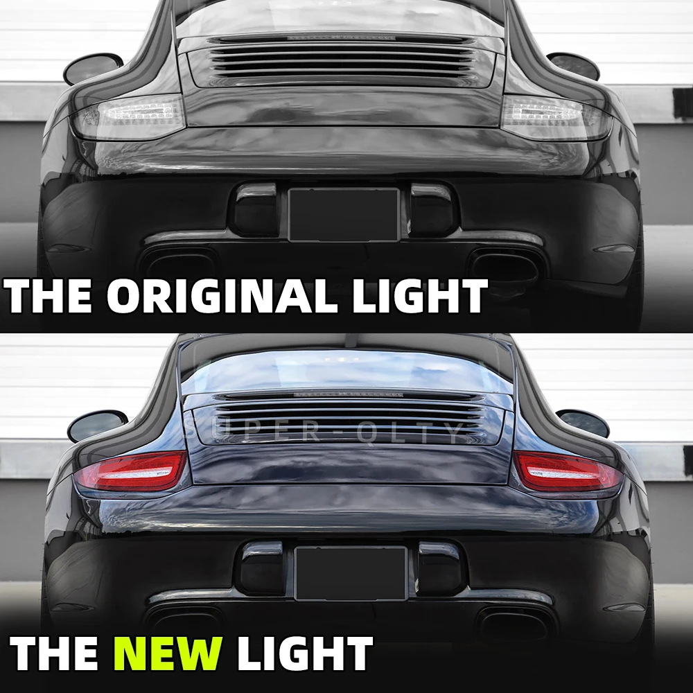 LED Bar Luci Posteriori compatibili con Porsche 911 997 2004 2005 2006 2007 2008 2009 GV-940 Fanale Posteriore Gruppo Fanale Posteriore 1 Paia Driver E Lato Passeggero Set Completo Rosso Fumo Seq
