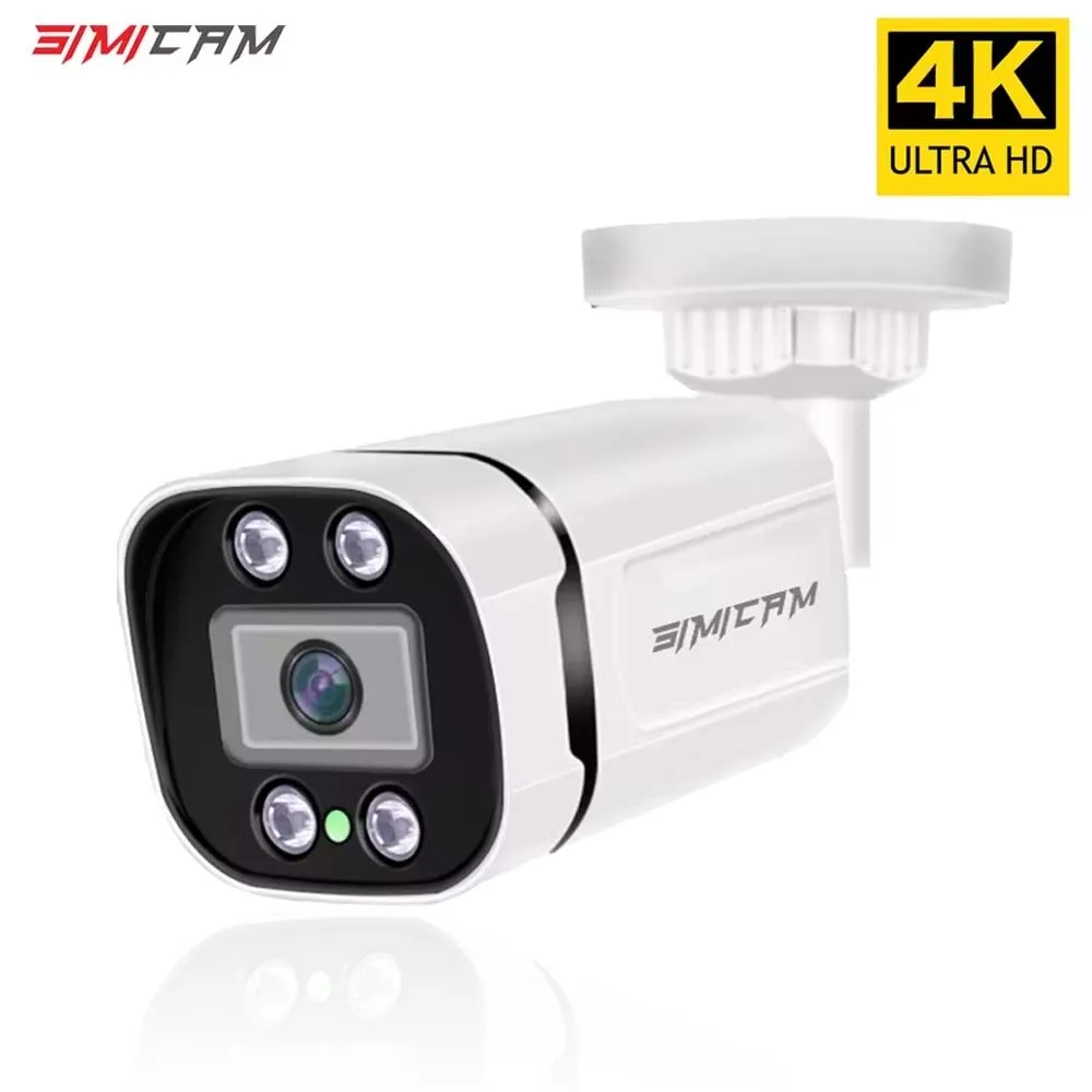 4K Poe 비디오 감시 카메라 Ip Onvif 오디오 48V POE/DC 12V 4MP/5MP/8MP 나이트 비전 총알 방수 보안 카메라 NVR 용