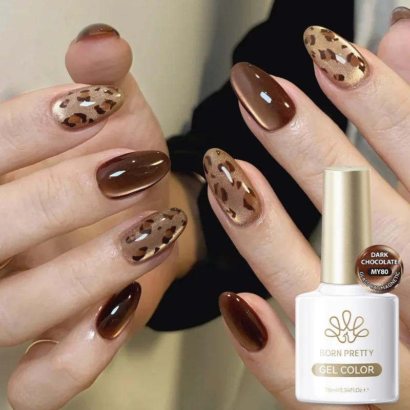 BORN PRETTY 10ml Brown-Purple Magnetic Gel Polish - Soak-Off UV Nail Art Varnish