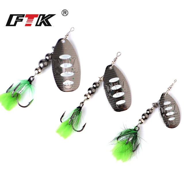 FTK Hard Artificial Bait Wobbler Fishing Spinner Lure 8-13g Pesca Fishing  Lures With Feather Treble Hook for Bass Trout Crappie - AliExpress