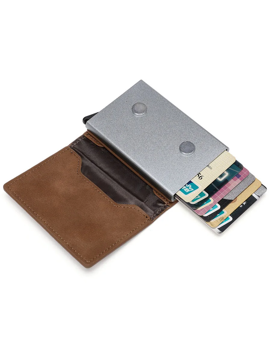 Leather Wallet Gebwolf PU Leather Men Wallet Rfid Anti-magnetic Credit Cards Holder With Organizer Coin Pocket & Money Clips Purse