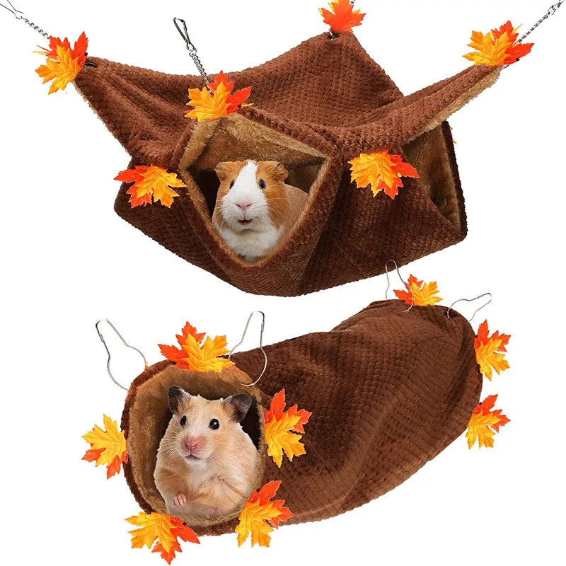 

Hamster Honey Bag Slippers Warm Double Layer Sandwich Hammock Tunnel Nest 2PACK Set Pet Hammock Hanging Squirrel Sleeping Bag