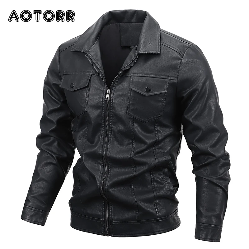 

2023 Классическая винтажная мужская кожаная куртка на весну и осень, куртки с отложным воротником, верхняя одежда, новая приталенная мотоциклетная мужская одежда