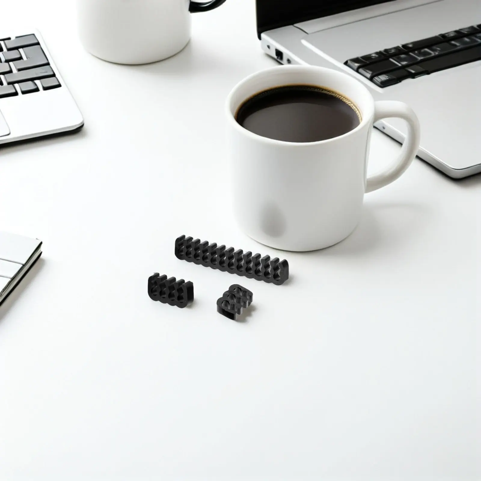 24개 데스크 케이블 정리용 빗 - 충전 케이블용 플라스틱 코드 홀더 클립 USB 연장 코드 책상 아래 와이어 관리용