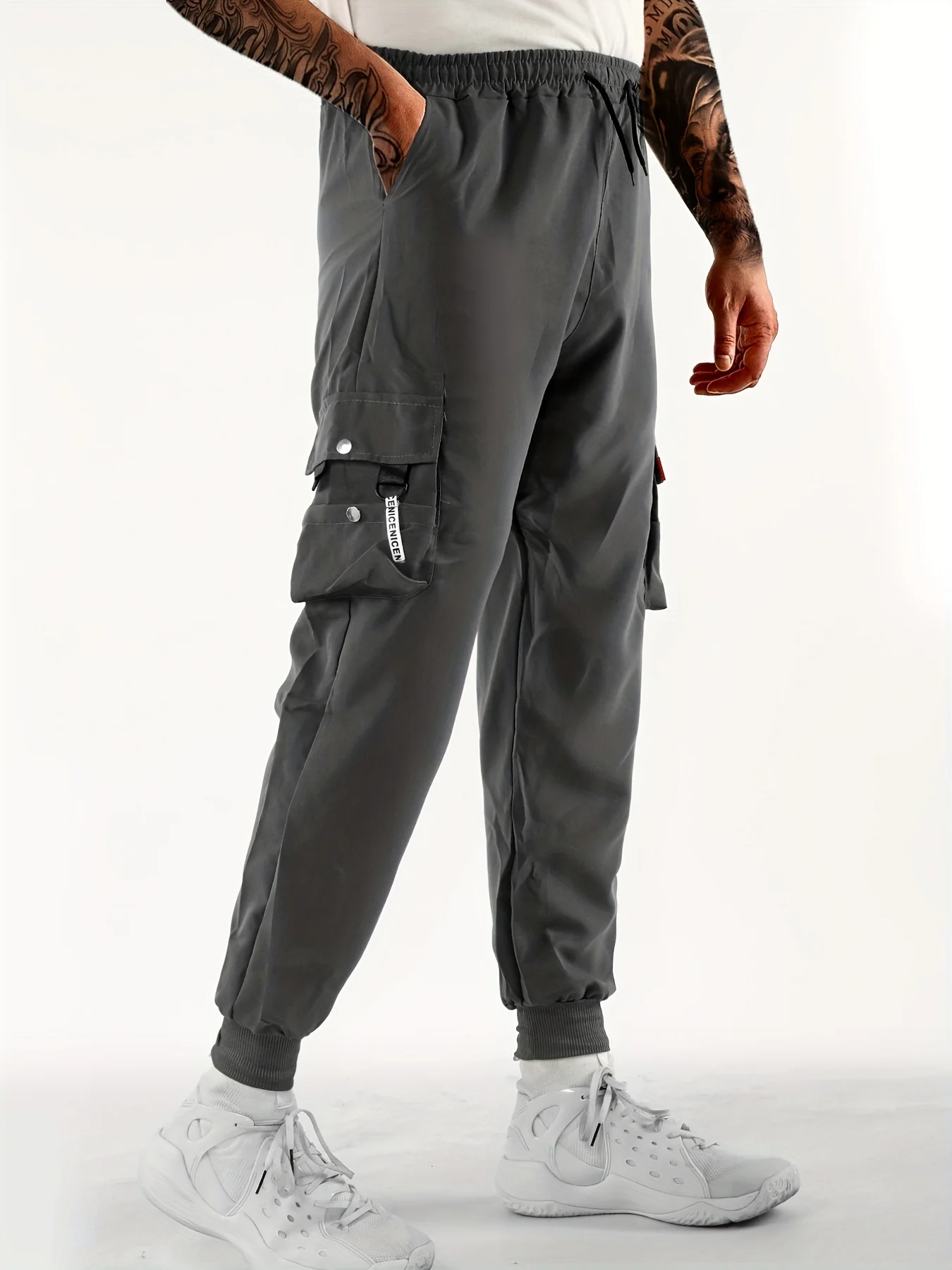 Leggings for men's trendy loose multi bag pants for casual work, leggings for men's fashion 4