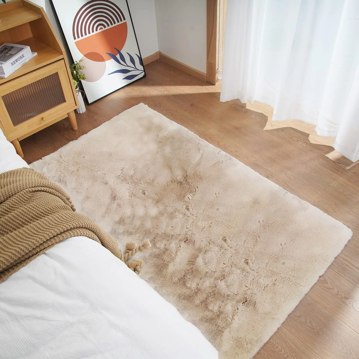 Plush Rug Furry White Faux Rabbit Fur Bedroom Rug Soft Fluffy Carpet For Living Room Nordic Children's Room Mat Shaggy Window Sill Cushion plush rug,decorative carpet,plush carpet,non slip carpet,kids carpet,shaggy rug pad