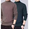Men's Slim Fit Long Sve T-irt Fce Lined Casual f High Collar Base irt Warmth for Autumn Winter Polyester Fiber