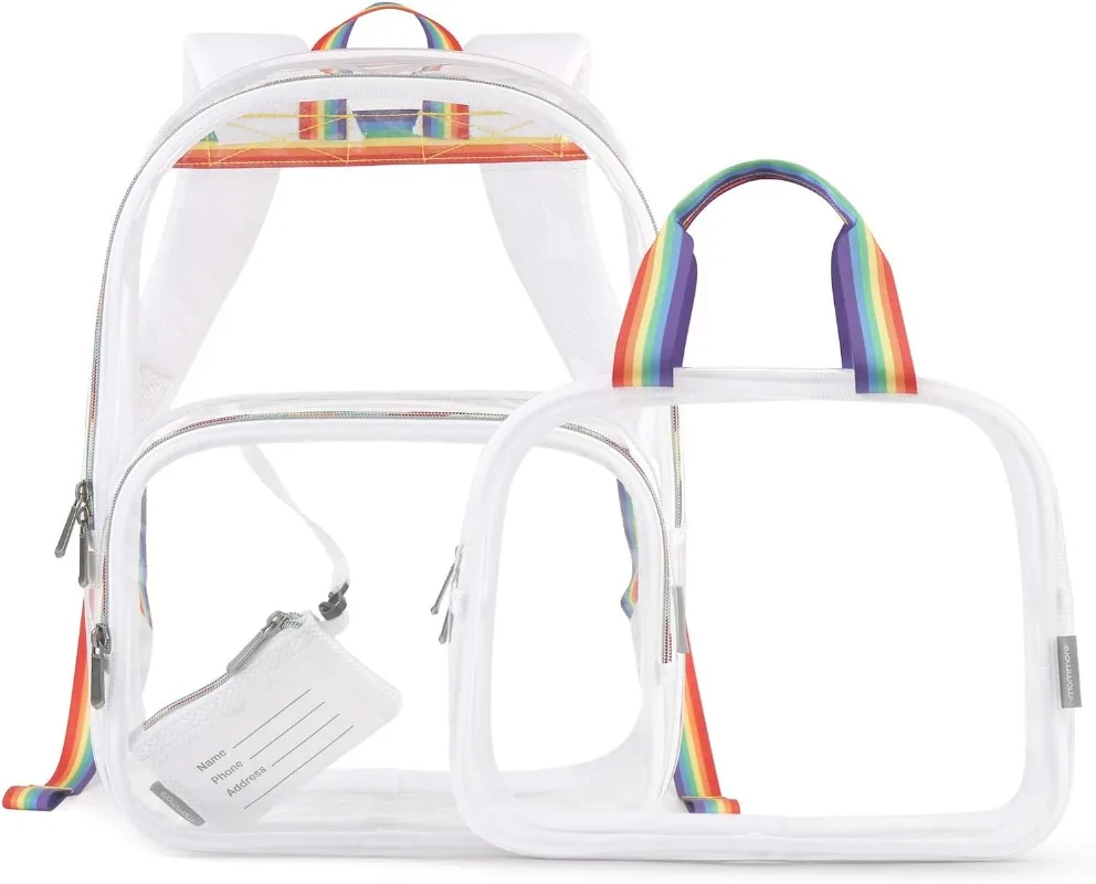 

Clear Backpack Durable Clear Bookbags Transparent Unisex Backpack for School, Work, Security