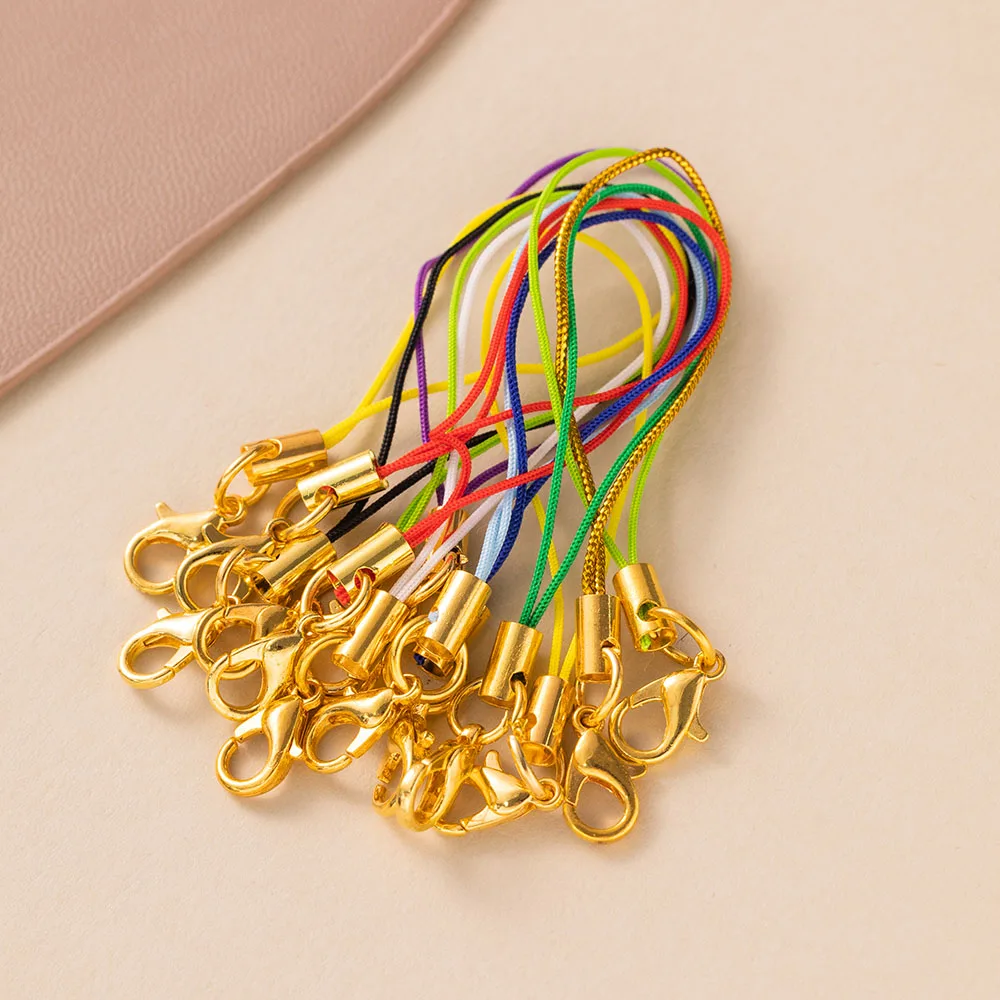 50 Stück Karabinerverschluss Seil Schlüsselanhänger Haken Handy Handwerk Anhänger Lanyard DIY handgemachte Tasche Anhänger Schlüsselanhänger Zubehör – Detail 5