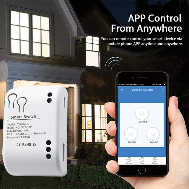Tuya Smart Life App,WIFI Garage Door Opener Controller,Timer,Door Open/Close Monitor, Voice Control with Alexa/Google Assistant 6