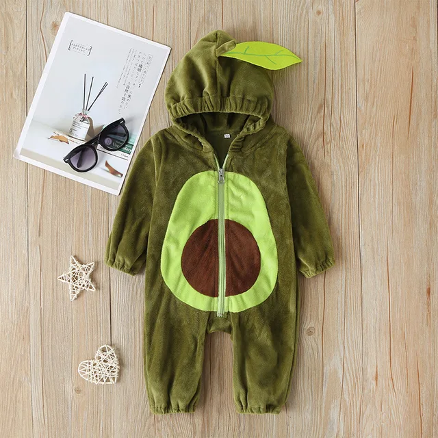 2023 New Summer Infant Newborn Boys Romper Long Sleeve Hooded Pring Avocado Green Baby Rompers Clothes Outfits 6M-3T