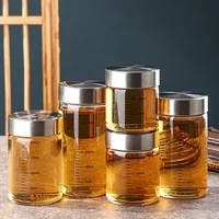 100-500ml Graduated Glass Bottle High Borosilicate High Temperature Resistant Glass Jars Leak Proof Storage Bottle Spice Jars 2