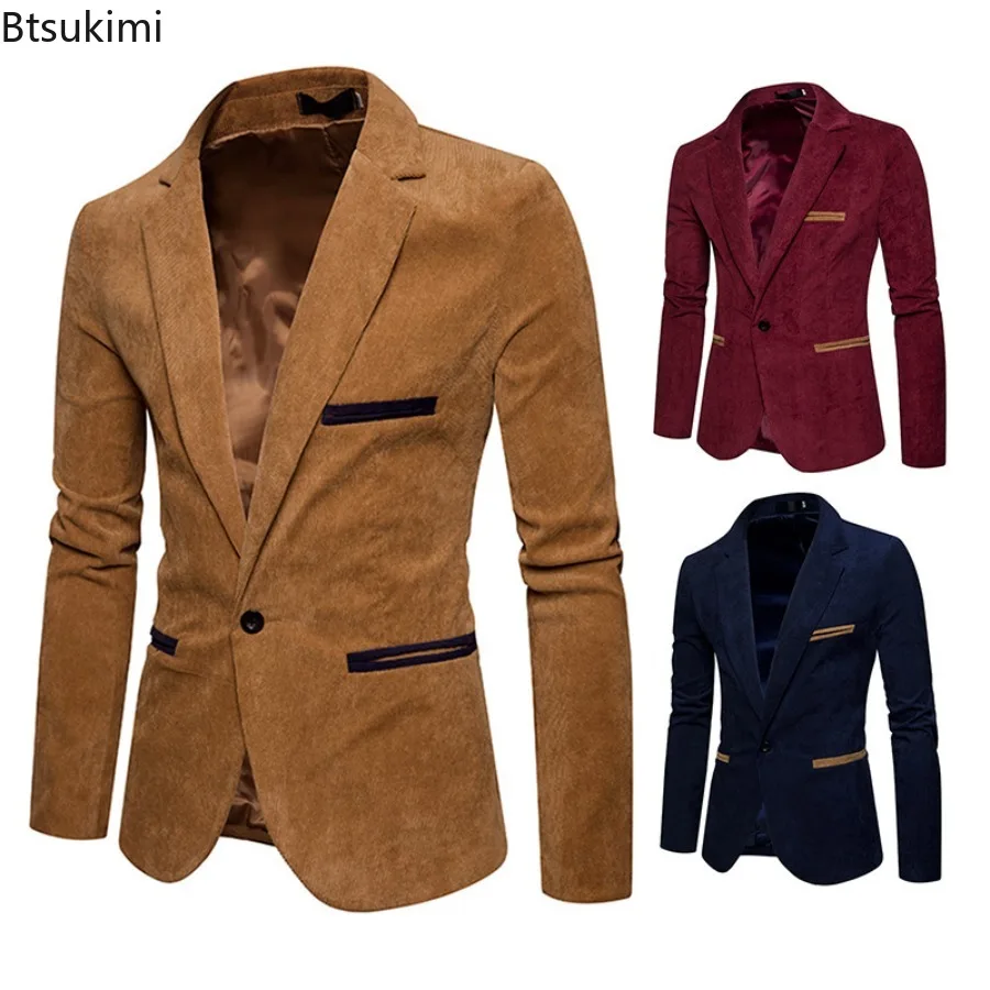 Blazer Uomo Monopetto Leggero – Slim Fit, Sportivo, Un Solo Bottone, Poliestere E Viscosa, Adatto Per Primavera Autunno Inverno