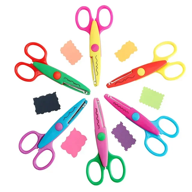 6pcs/Set Wavy Pattern Paper Cutter Scissors for DIY Crafts & Kids 4