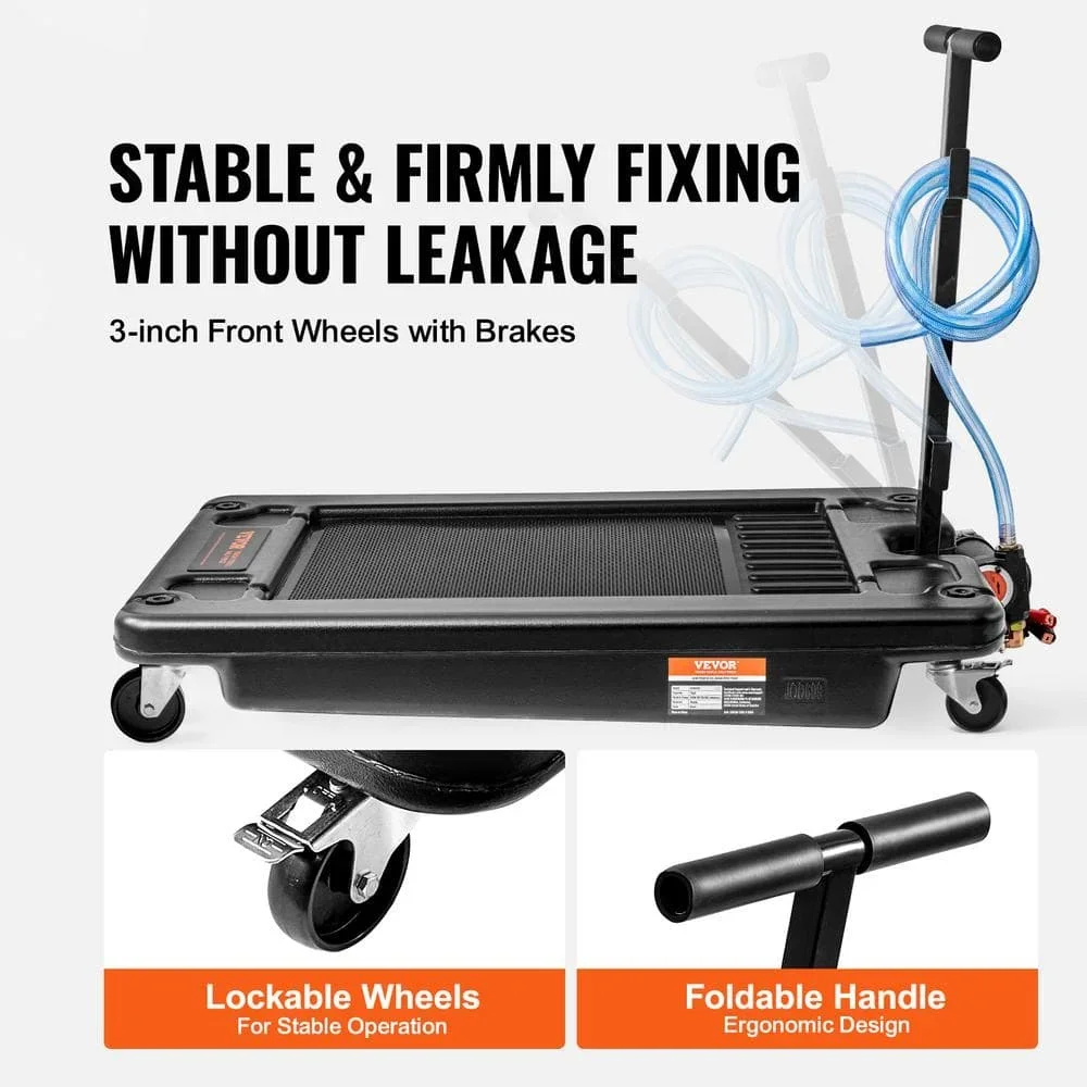 US 17 Gal. Oil Drain Pan with 180 Watt Electric Pump Low Profile Oil Drain Pan with 8.2 ft. Hose and Folding Handle for RVs