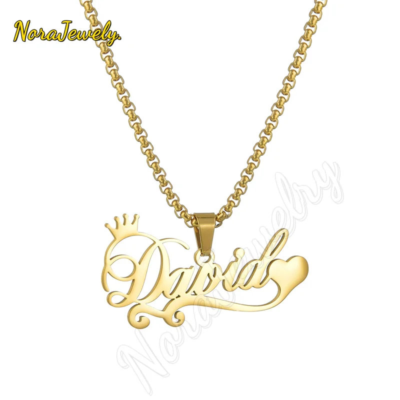 

Ожерелье NORAJewelry с именем для женщин, ювелирное изделие с именной табличкой из нержавеющей стали на заказ, подарочное ожерелье с именем на заказ