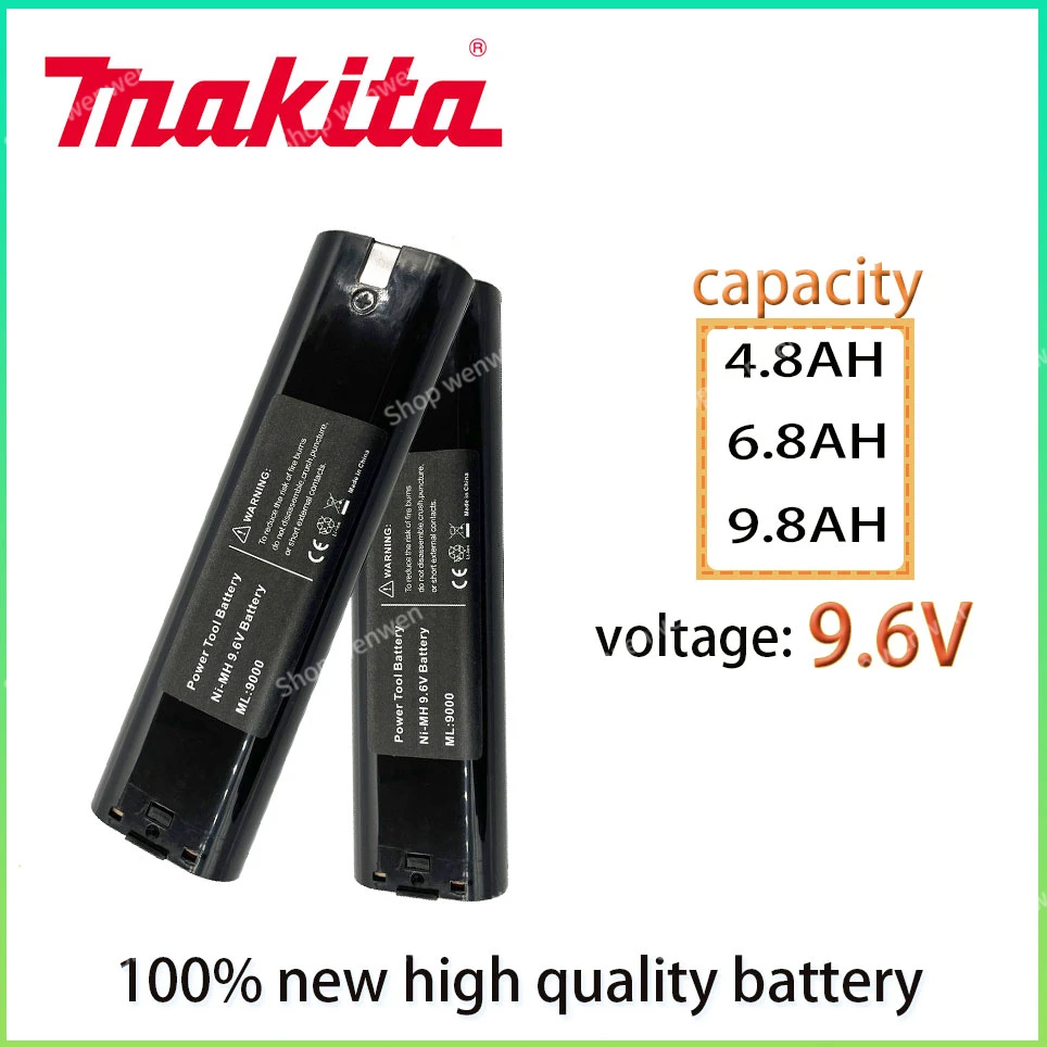 

Makita 9.6V 4.8Ah/6.8AH/9.8AH Ni-MH Battery Replacement 9000 9001 9002 9033 6095D 6096D 6093D 6012HD DA391D 5090D 4390D