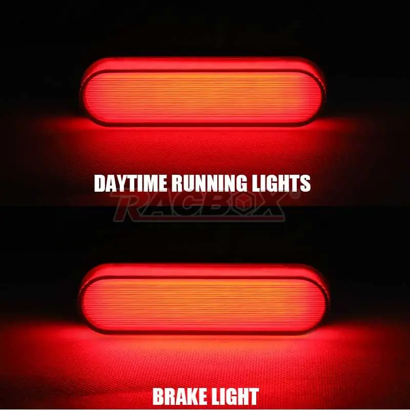 24LED Universal Motorcycle LED Tail Brake Light Rear Side Light Red LED Side Mar