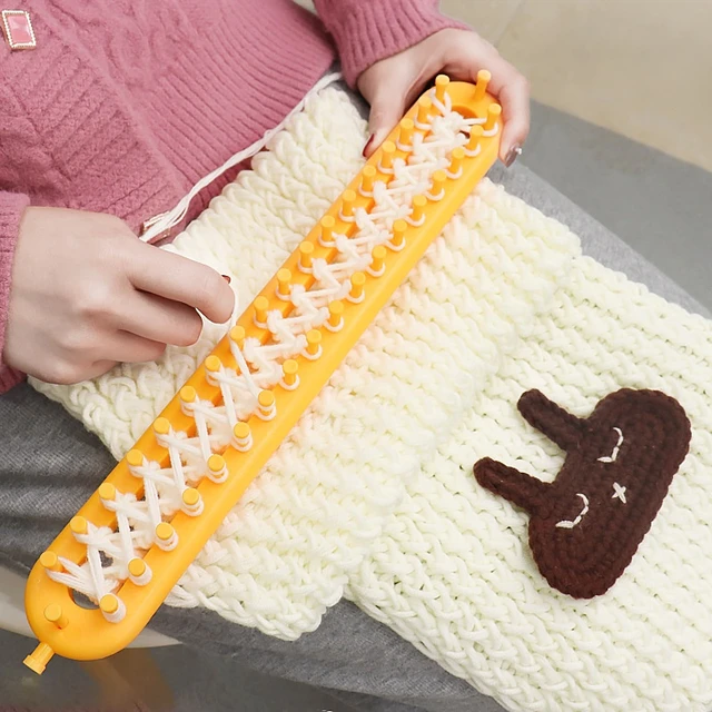 Weaving Looming Knitting Kit Sock Hat Scarf Scarves Maker Handmade Plastic  Long Handle DIY Weaving Tool Home Accessories