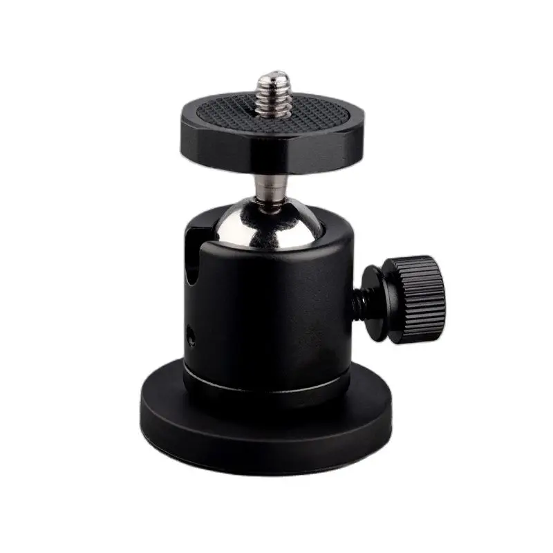 360 Degree Magnetic Camera Mount D43mm Foot Nootle Mini Ball Head Male Thread Stud 1/4" Heavy Duty Metal Attaches