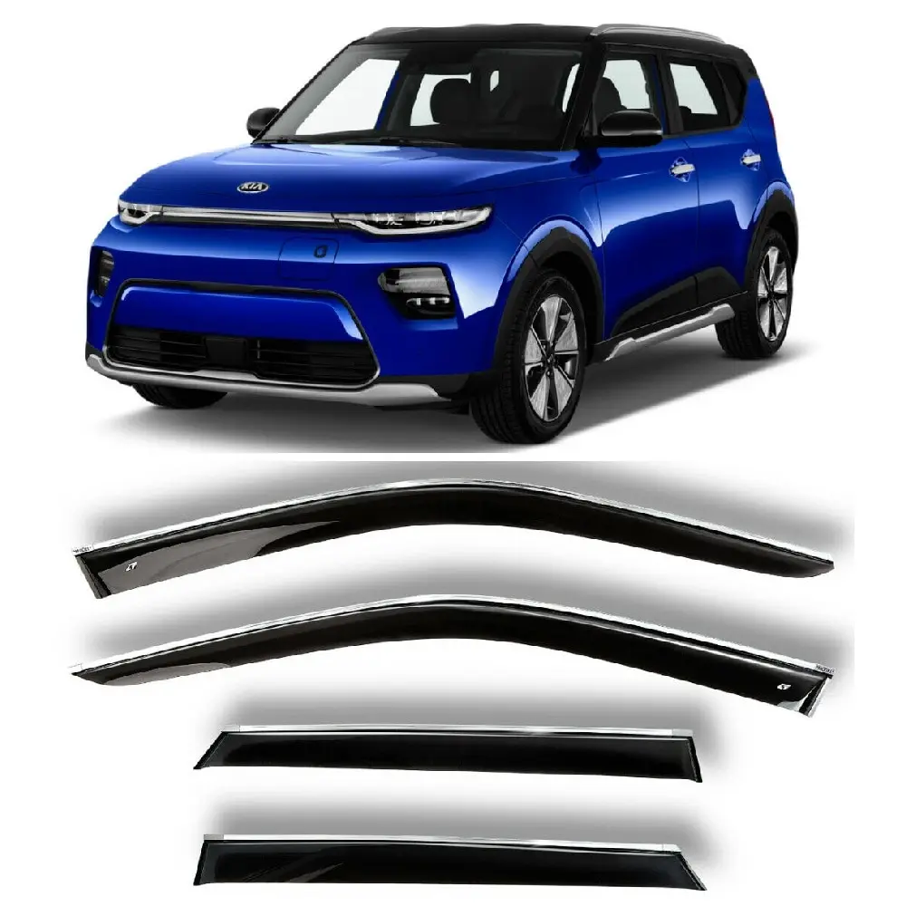 Window Deflectors Chrome Strip Moulding Cobra Tuning K15919cr Car Kia