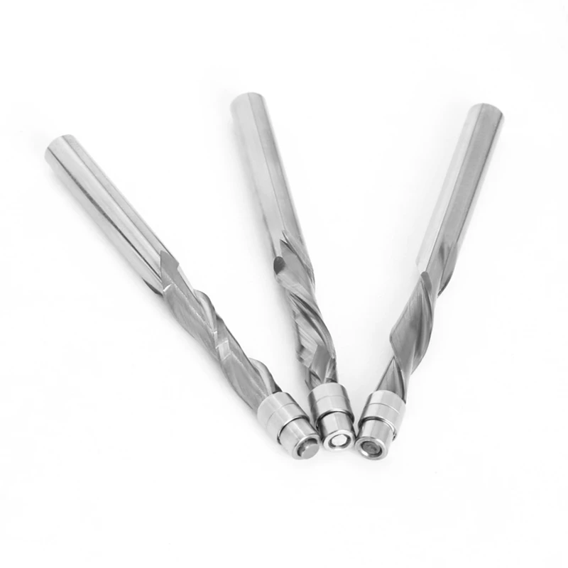 

Hot 3PCS 6Mm Shank Solid Carbide Bearing Guided Two Flute Flush Trim Router Bits Woodworking Milling Cutters End Mill