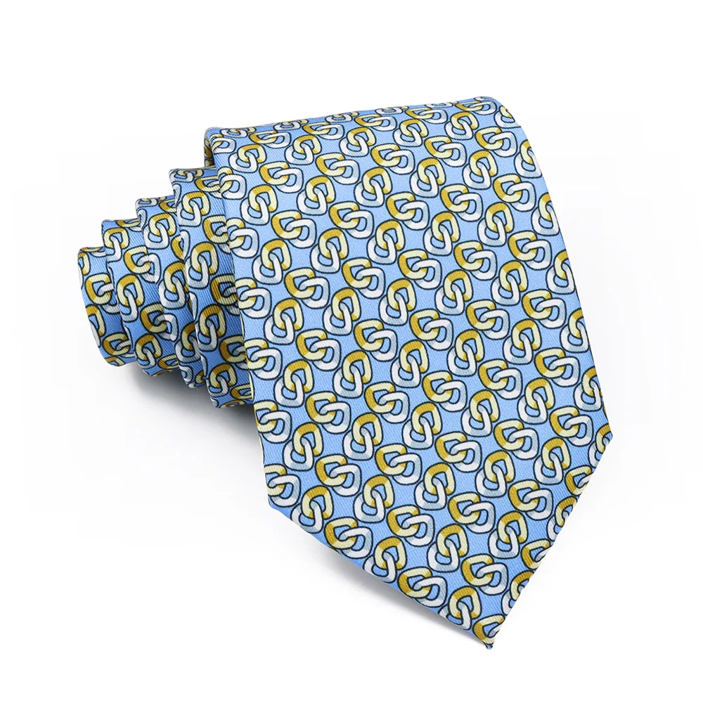 Soft Men's Imitation Silk 52 Colorful 8cm Lines Geometric Patterns Leisure Tie Business Party Gentleman Necktie Accessories Gift