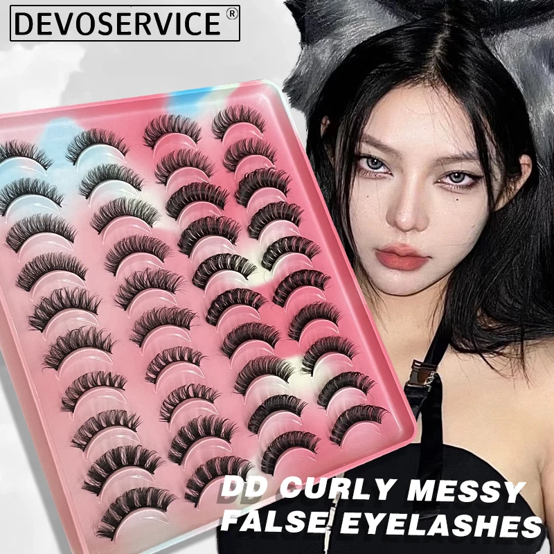 

DEVOSERVICE 20 Pairs Russian Strip Lashes 3D Mink Lashes Natural Eye Lash Dramatic False Eyelashes Wholesale Eyelash Extension