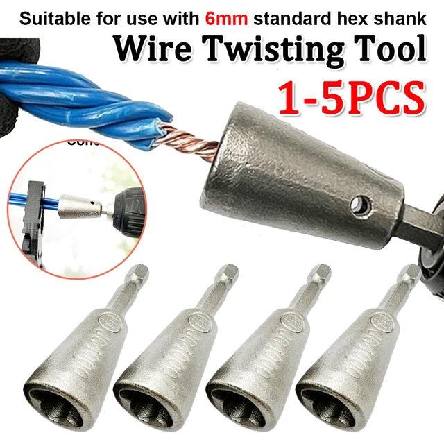 Wire Twisting Tools 1.5-6 Square 2-6 Wire Twist Wire Cable 6mm Hexagonal  Handle Automatic Twisted Wire Tool for Electric Drill