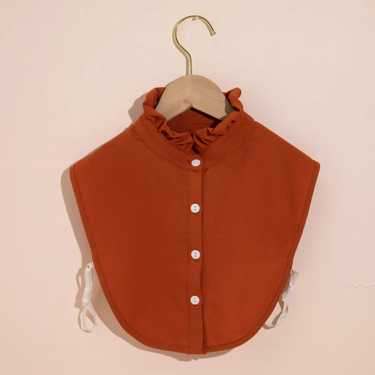 Linbaiway Women Ruffles Stand Fake Collar Necklace False Collar Detachable Shirt Collars Women Removable Half Shirt Accessories
