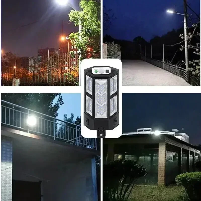 New Solar Lamp Outdoor Sunlight Motion Sensor 8m Remote Control Solar Focus Wall Street Light Waterproof External Solar Lamp