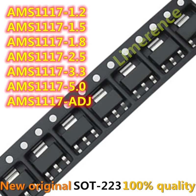50pcs Ams1117 Ams1117-3.3v Ams1117-adj Ams1117-1.8 Ams1117-1.2 Ams1117 ...