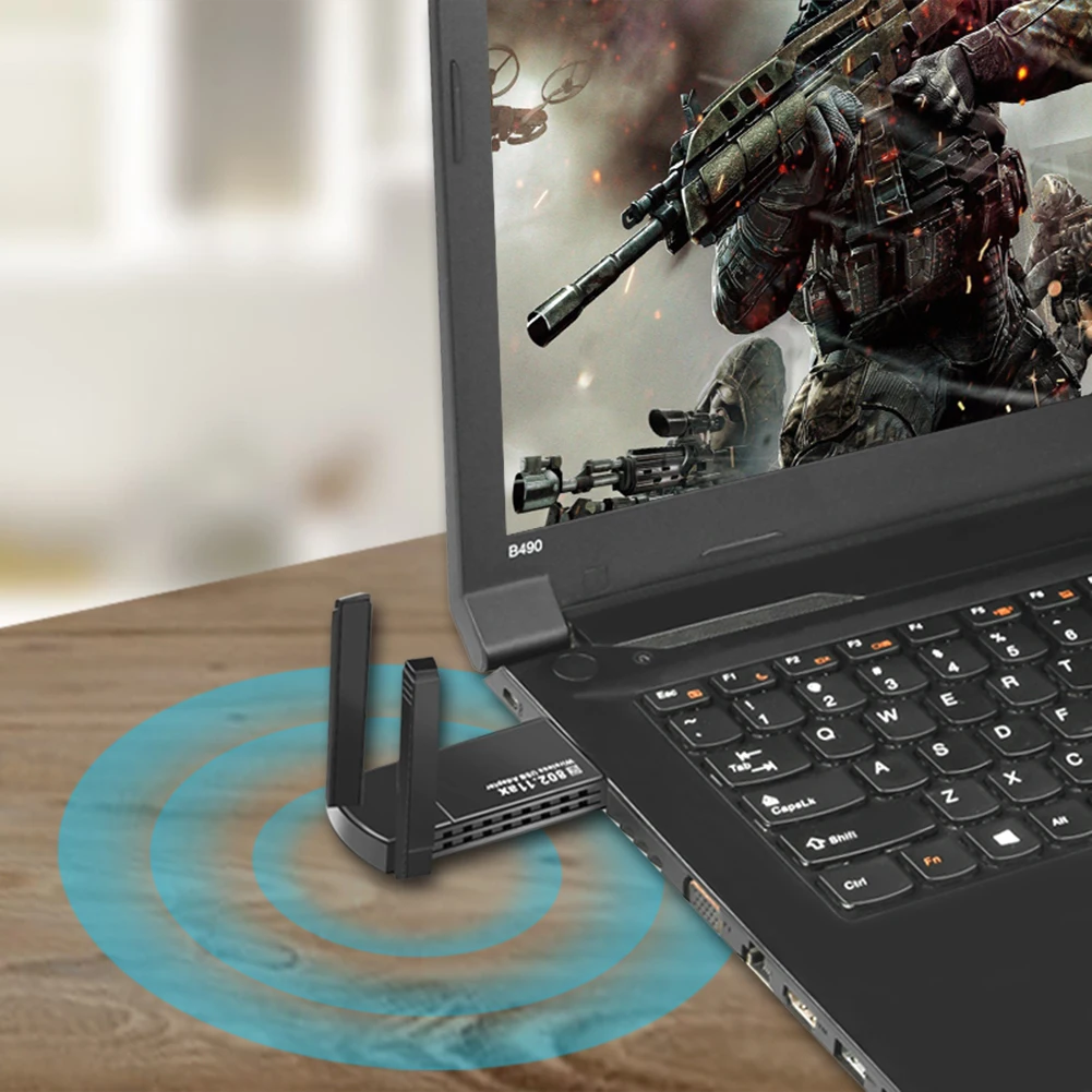 PC 노트북 윈도우용 외부 무선 어댑터, 와이파이 6, USB 3.0, 와이파이 동글 리시버, 1800Mbps