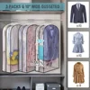 Clear Garment Cover Gusseted Closet Organizer with Hanger Hole Casual Style Plastic Suit Protector Dust-Free Breathable Fabric 2