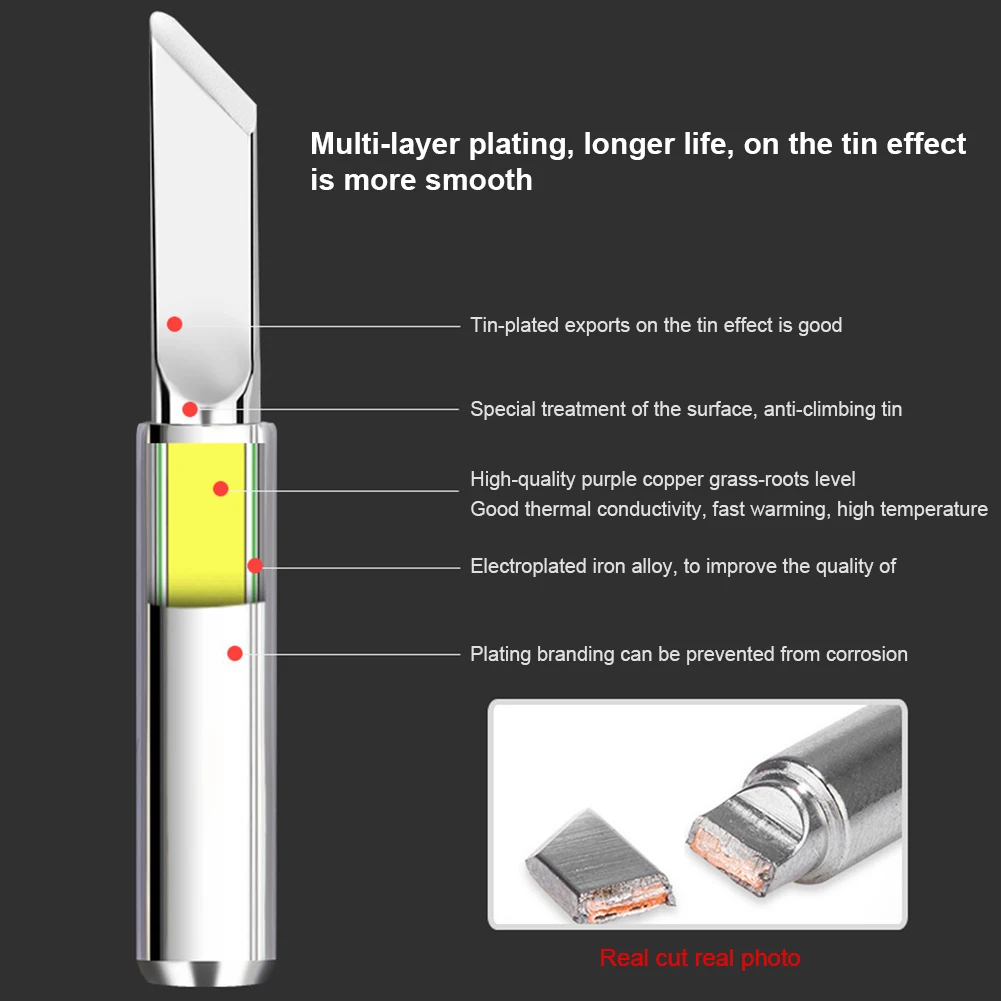 1-3Set Soldering Iron Tips W/ Welding Sleeve 900M Lead-Free Replaceable Soldering Tip Welding Tips Head for Soldering Station