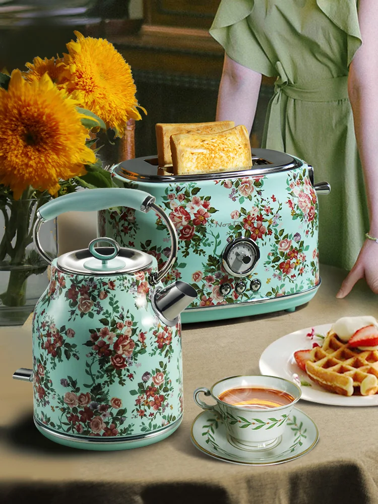 French Retro Quick Toaster 6-speed Knob Toasters Extractor Chip Collecting Disc Household Multifunctional Bread Machine Maker