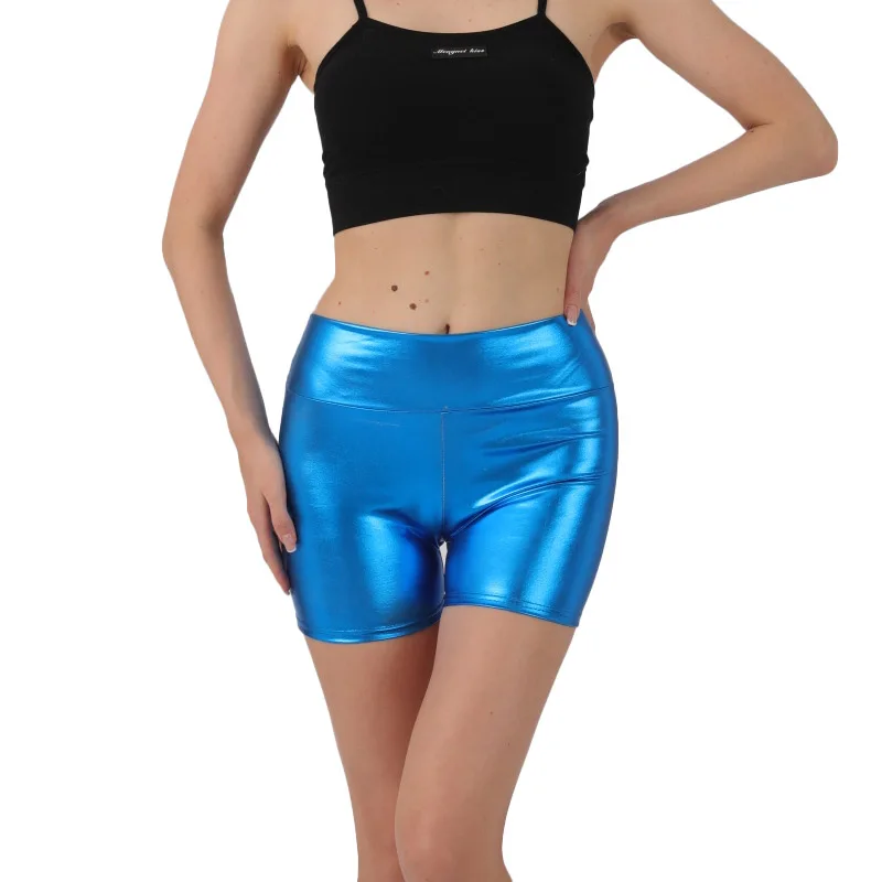 

Pole Dancing Shiny Metallic Shorts Women Clubwear Disco Party High Waist Shorts Hot Pants Sexy Rave Party Performance Costumes