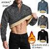 Animal Game Outdoor Fleece Sweatshirts Men's Casual Button Pullover Jacket Coat Streetwear for Men Sport Sweat Coats Winter Tops