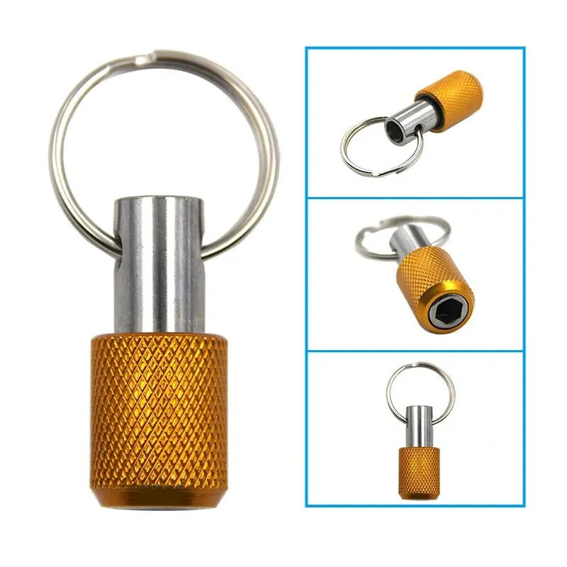 Screwdriver Tool Set 5pc Color Keychain Quick Change Extension Rod 1/4 Hexagonal Handle Screwdriver Head Quick Release Sleeve Conversion Rod
