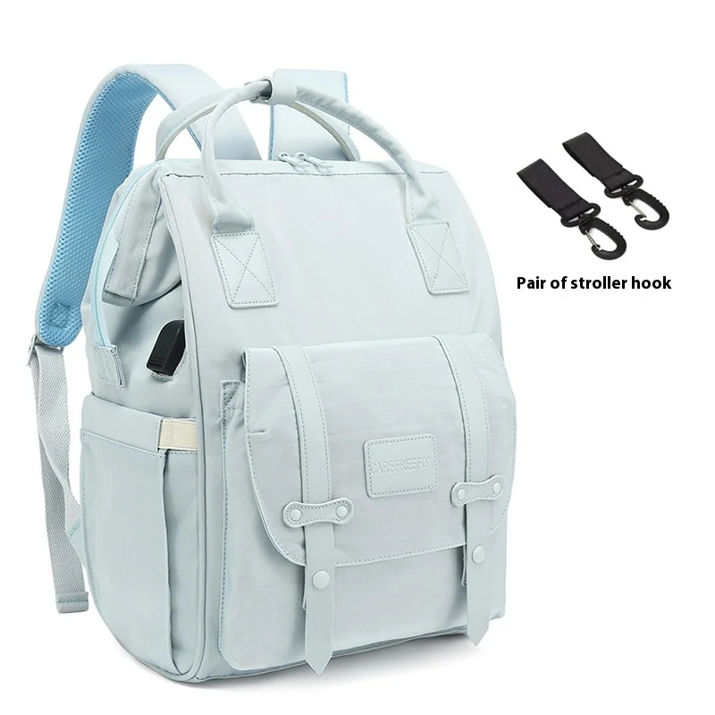 Baby Nappy Bag Mummy Bag Backpack Waterproof Storage Handbag Outdoor Travel Mommy Maternity Bag For Baby Stuff 2 Layer Gray 6