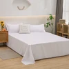 Soft Home Bed Linen Sheets Bed Flat Sheet for Double Bed Plain Solid Color Top Sheets Single/Queen/King Flat Bedsheets 2