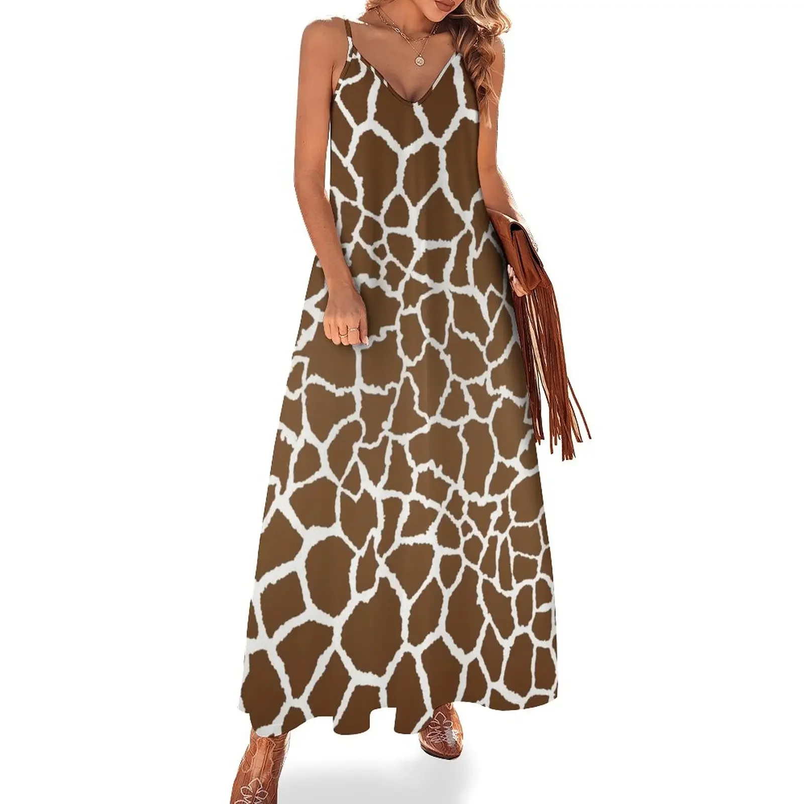 Giraffe print Sleeveless Dress bandage dress wedding dresses for parties Dresses Female dress