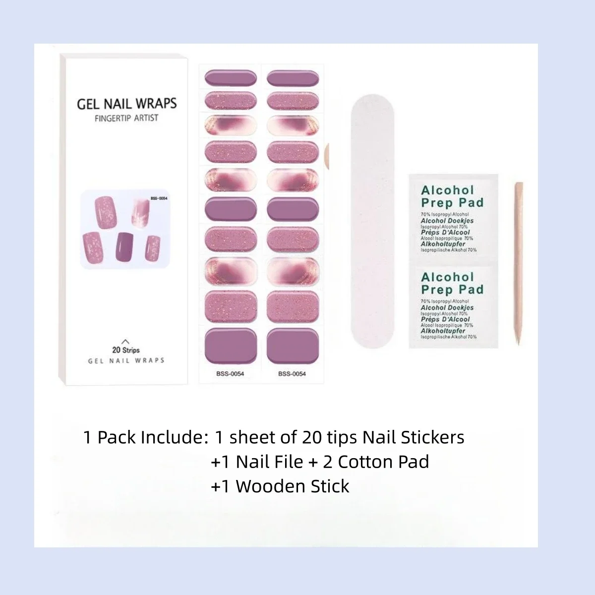 반경화 젤 네일 랩, 심플한 투명 컬러 접착제, 방수 오래 지속되는 젤 네일 스티커, UV 램프 경화 필요