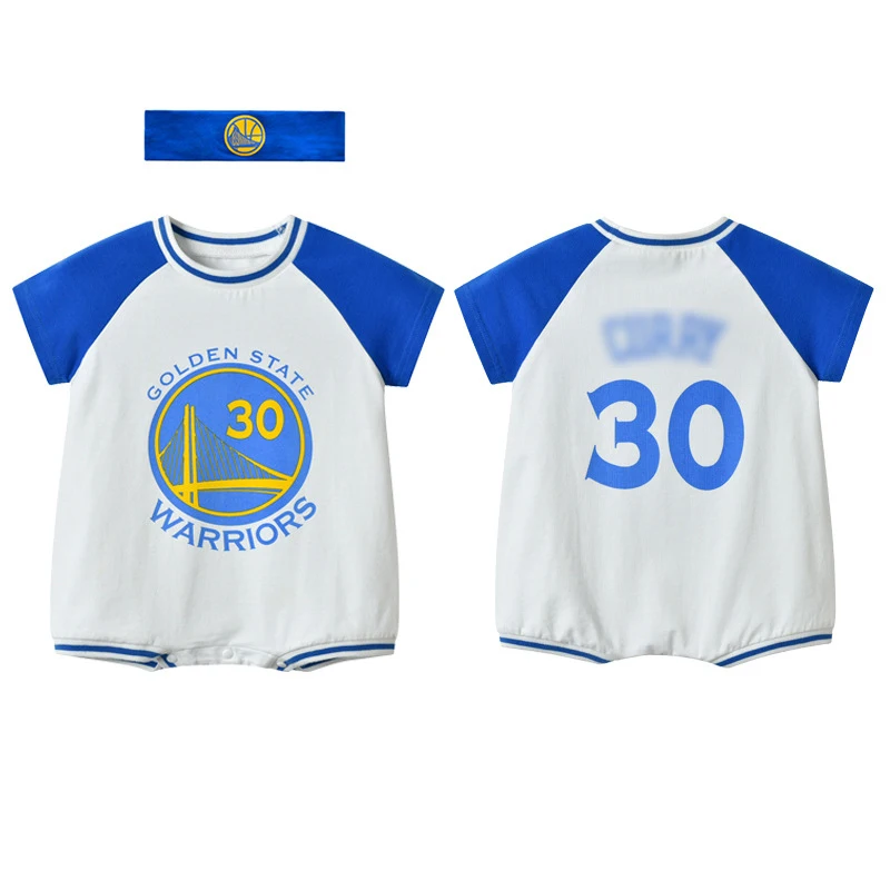 Newborn Knitting Romper Hooded  Baby Bodysuit Boys Girls Clothes Basketball NO .24 Rompers Newborn Summer Ropa Bebe Fashion Sports Jersey Jumpsuits customised baby bodysuits Baby Rompers