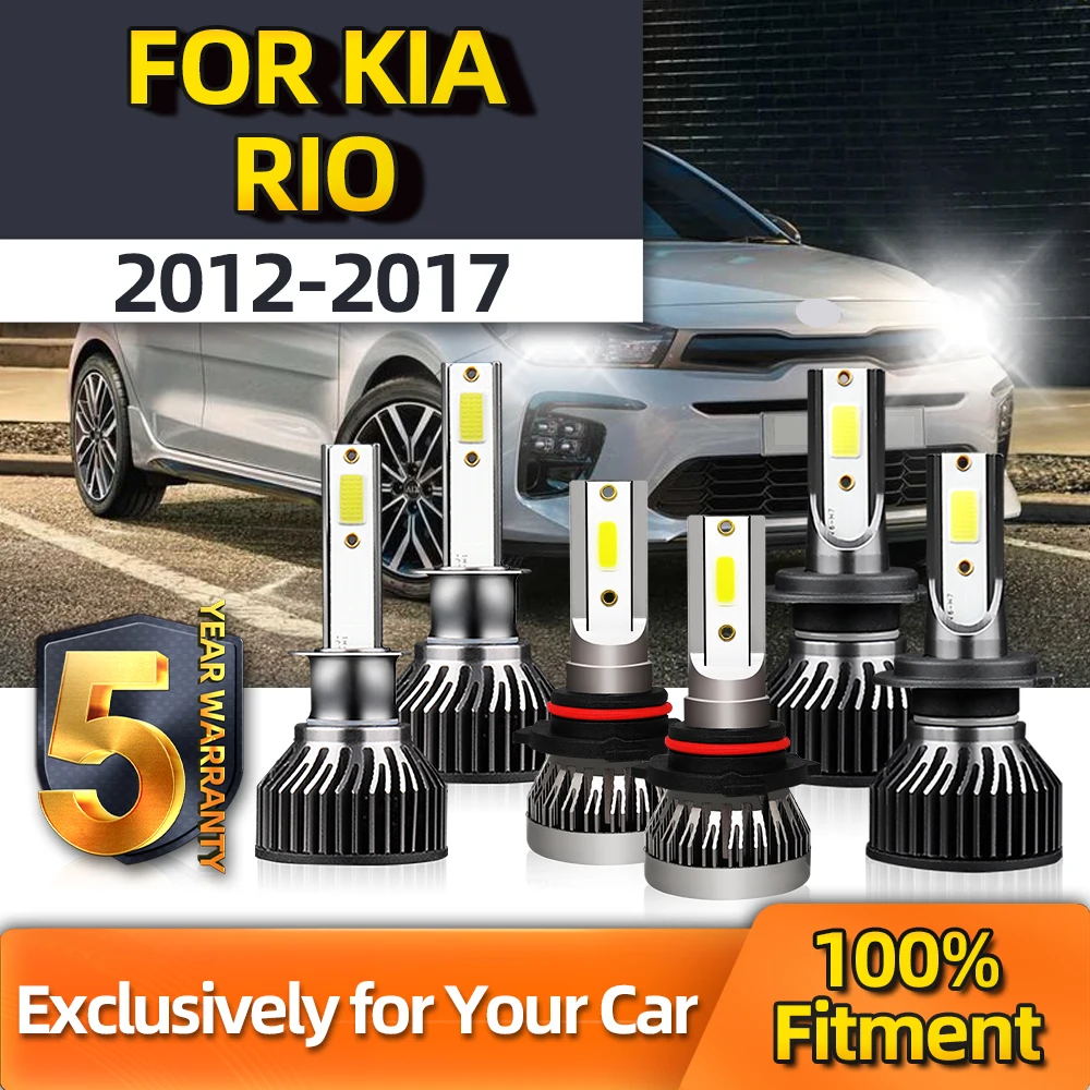 

Crossfox 3 Pairs High Low Beam Fog Light H1 H7 9006 Car Headlight Plug-N-Play Bulbs 6000K 20000LM For Kia Rio 2012 2013-2017